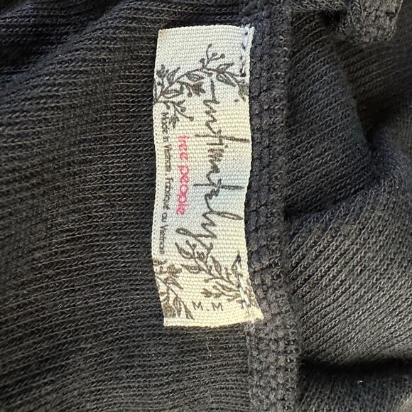 Free People Womens Black Short sleeve Open Back One Piece Bodysuit Jumpsuit M - Picture 3 of 6